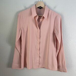 Express Portofino‎ Womens XS Long Sleeve Pink Button Up Blouse Career Business